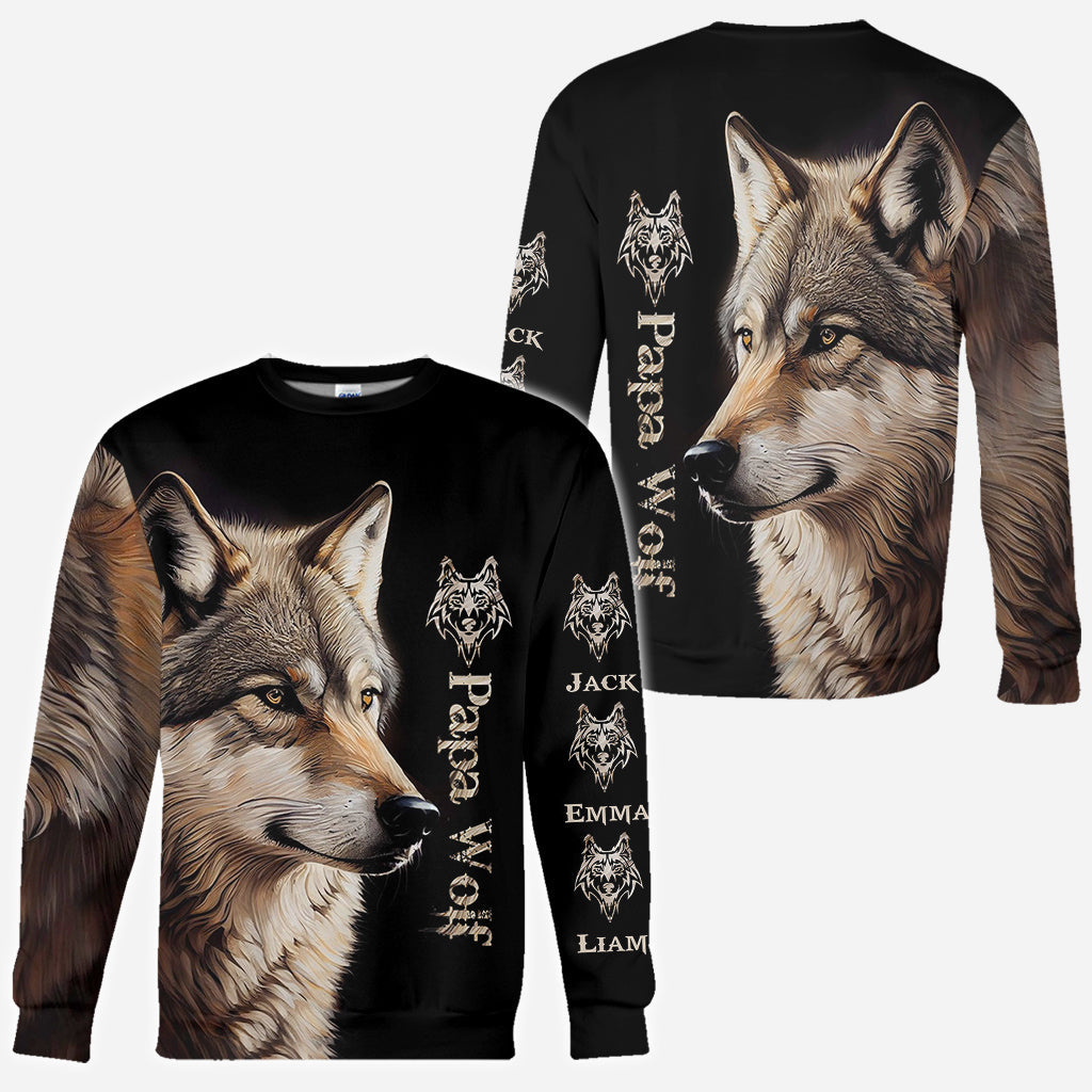 Papa Wolf - Personalized Father All Over Shirt
