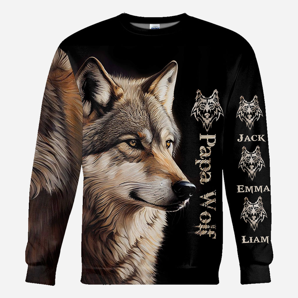 Papa Wolf - Personalized Father All Over Shirt