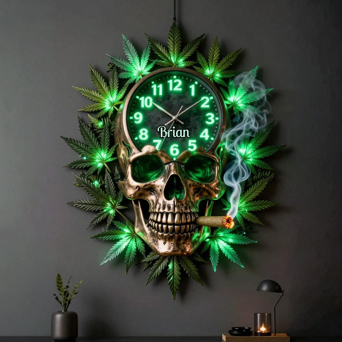 Stoners & Smokers - Personalized Weed LED Light Wall Clock