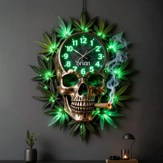 Stoners & Smokers - Personalized Weed LED Light Wall Clock