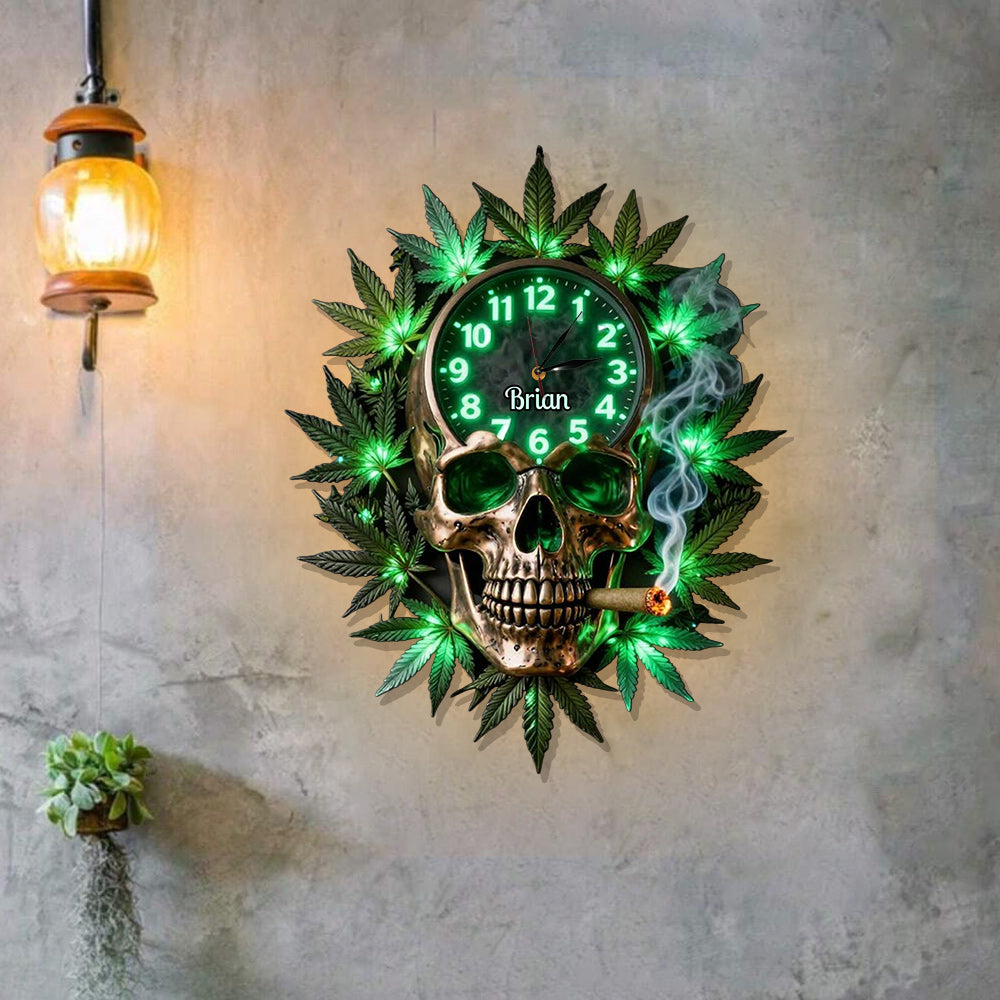 Stoners & Smokers - Personalized Weed LED Light Wall Clock