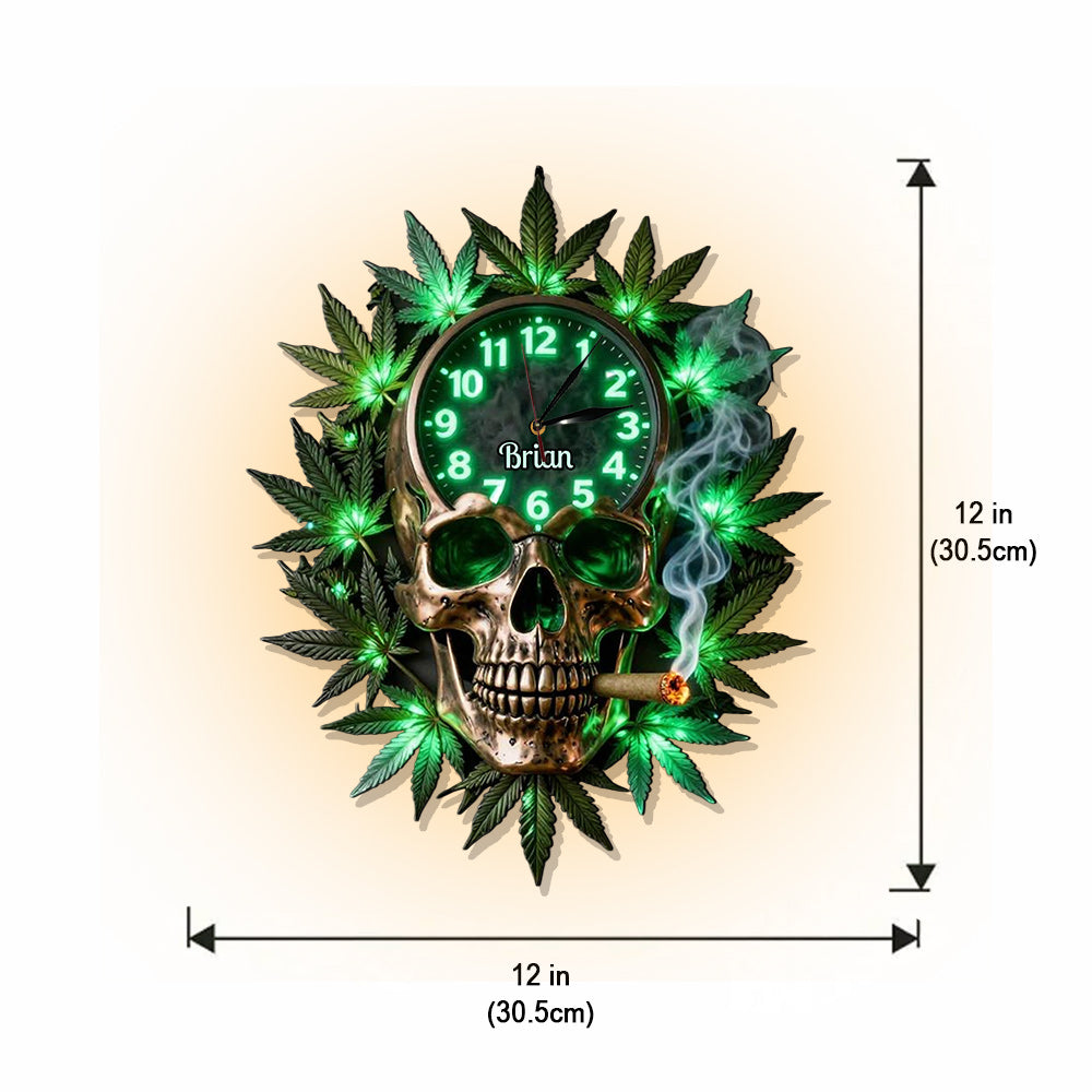 Stoners & Smokers - Personalized Weed LED Light Wall Clock