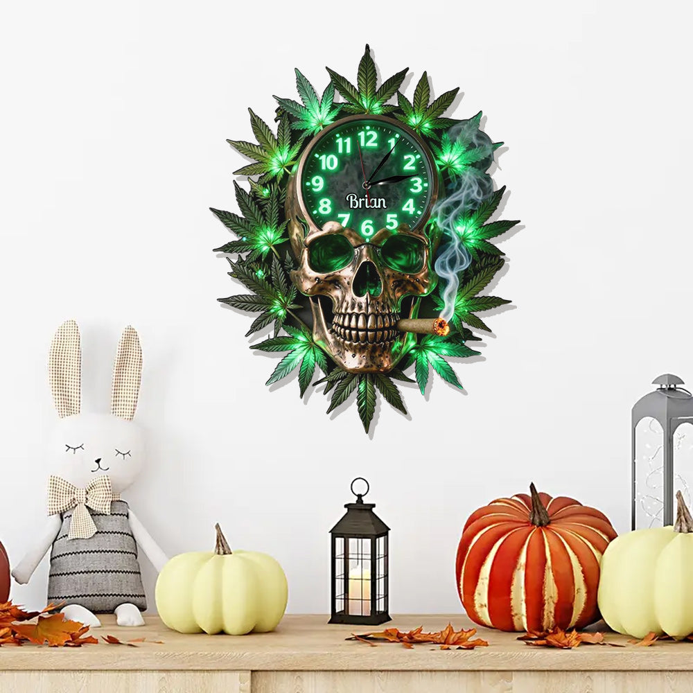 Stoners & Smokers - Personalized Weed LED Light Wall Clock