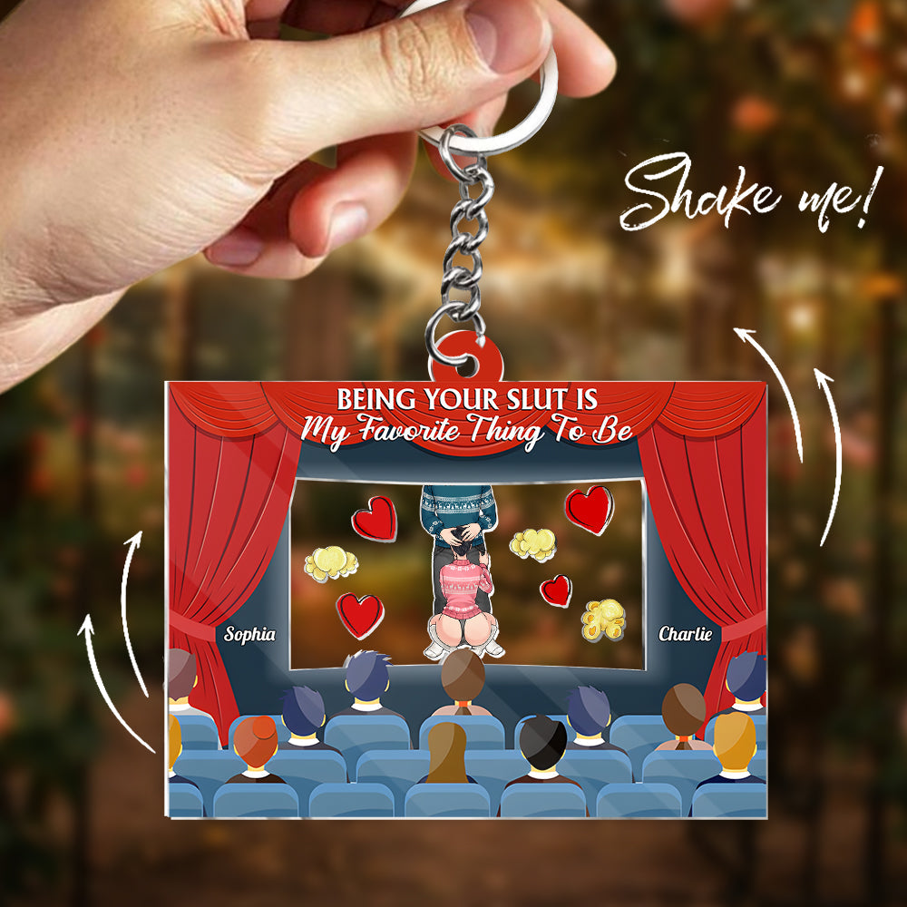 Love in Cinema - Personalized Couple Shaker Keychain