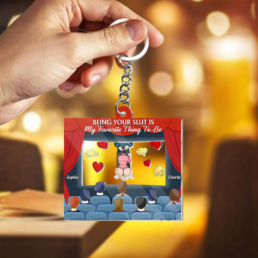 Love in Cinema - Personalized Couple Shaker Keychain