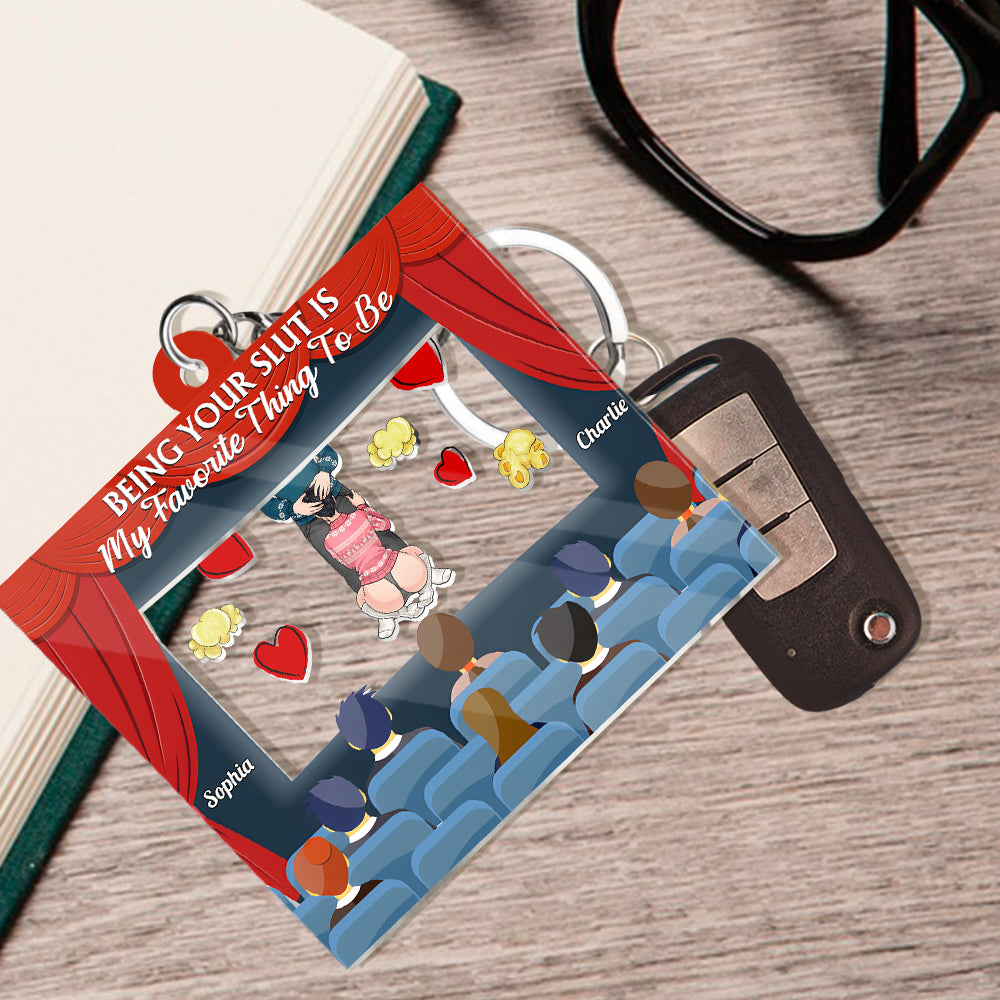 Love in Cinema - Personalized Couple Shaker Keychain