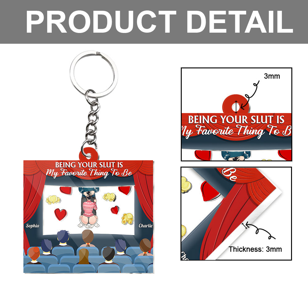 Love in Cinema - Personalized Couple Shaker Keychain