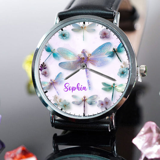 Flüsternde Libellen - Personalisierte Libellen-Handuhr
