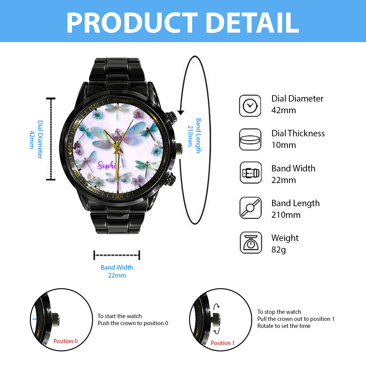 Whispering Wings Dragonflies - Personalized Dragonfly Hand Watch