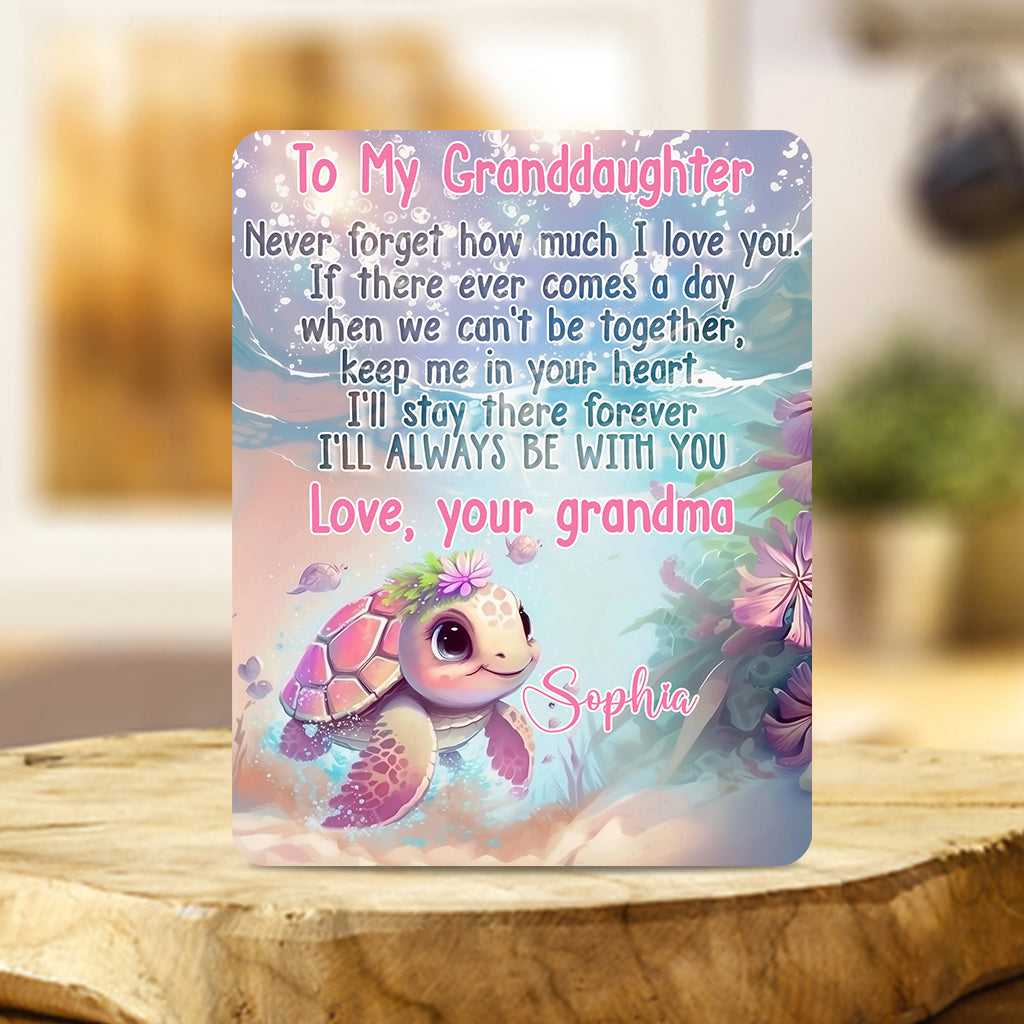 To My Granddaughter Turtle Sea Vibe - Personalized Kid Custom Shaped Acrylic Plaque