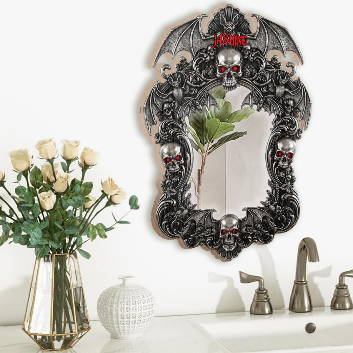 Spooky Skull - Personalized Skull Wall Hanging Mirror