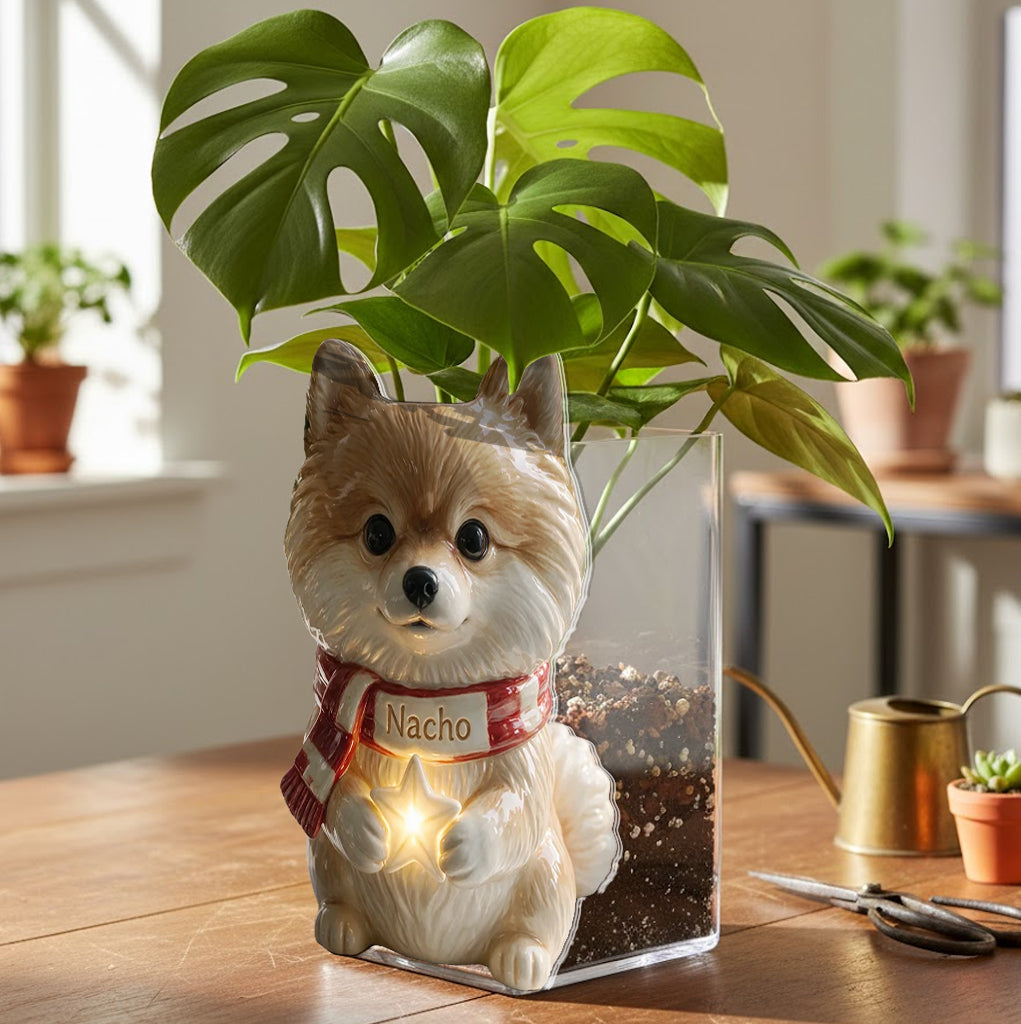 Merry Woofmas - Personalized Dog Acrylic Pot