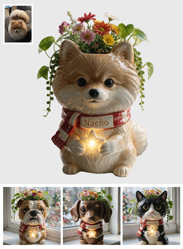 Merry Woofmas - Personalized Dog Acrylic Pot
