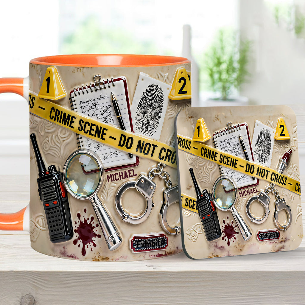 True Crime Watching Mug - Personalized True Crime Accent Mug & Coaster