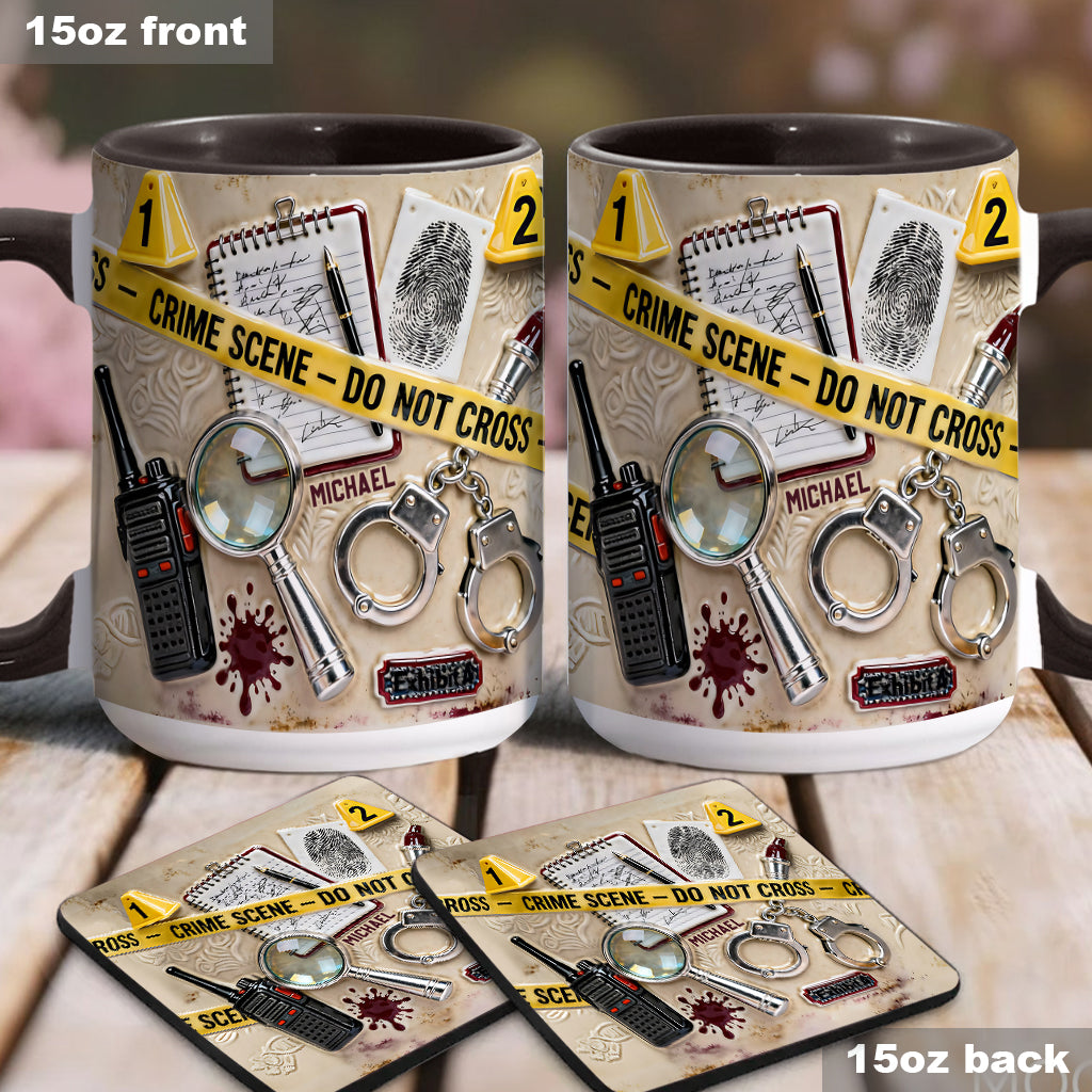 True Crime Watching Mug - Personalized True Crime Accent Mug & Coaster