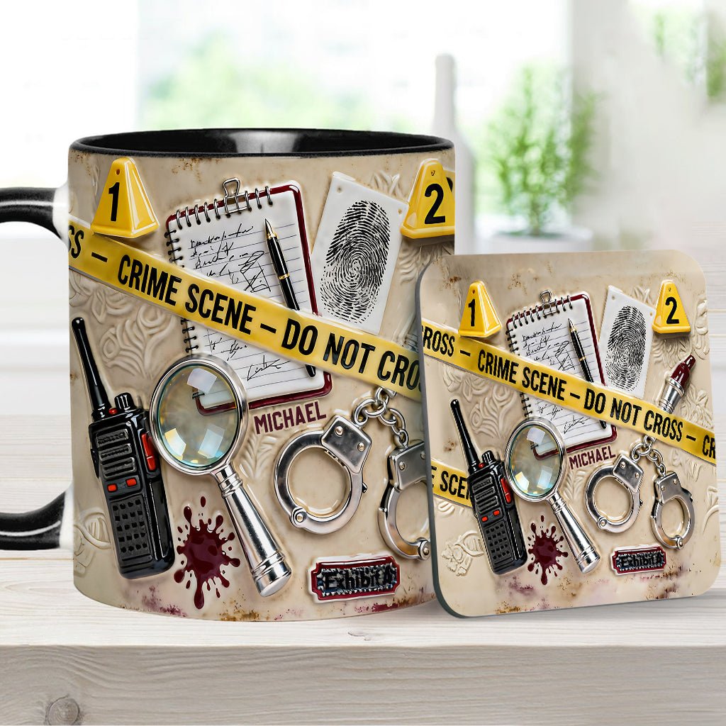 True Crime Watching Mug - Personalized True Crime Accent Mug & Coaster