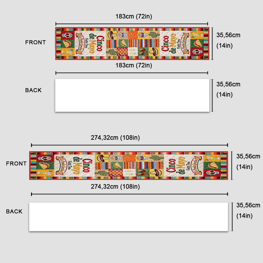 Home Decor Cinco de Mayo Outdoor, Indoor - Personalized Cinco de Mayo Table Runner
