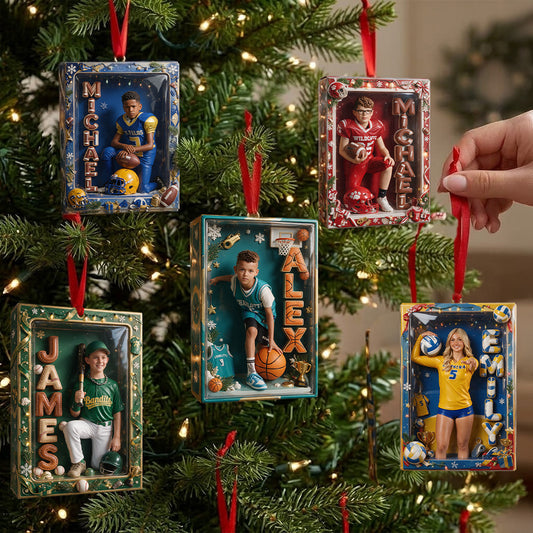 Custom Any Sport Football, Baseball, Volleyball, Basketball... - Personalized Football Ornament