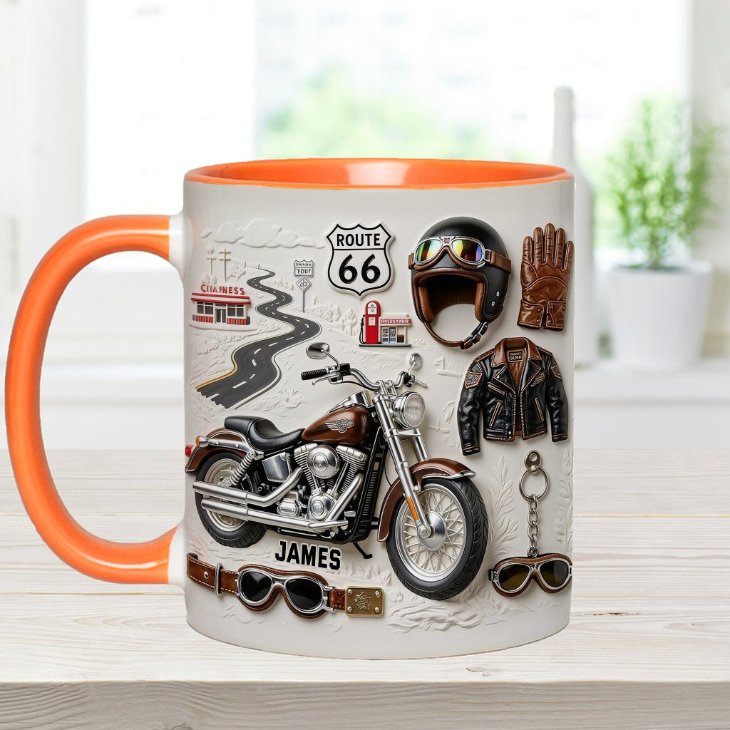 Mug et sous-verre personnalisés sur le thème de la moto
