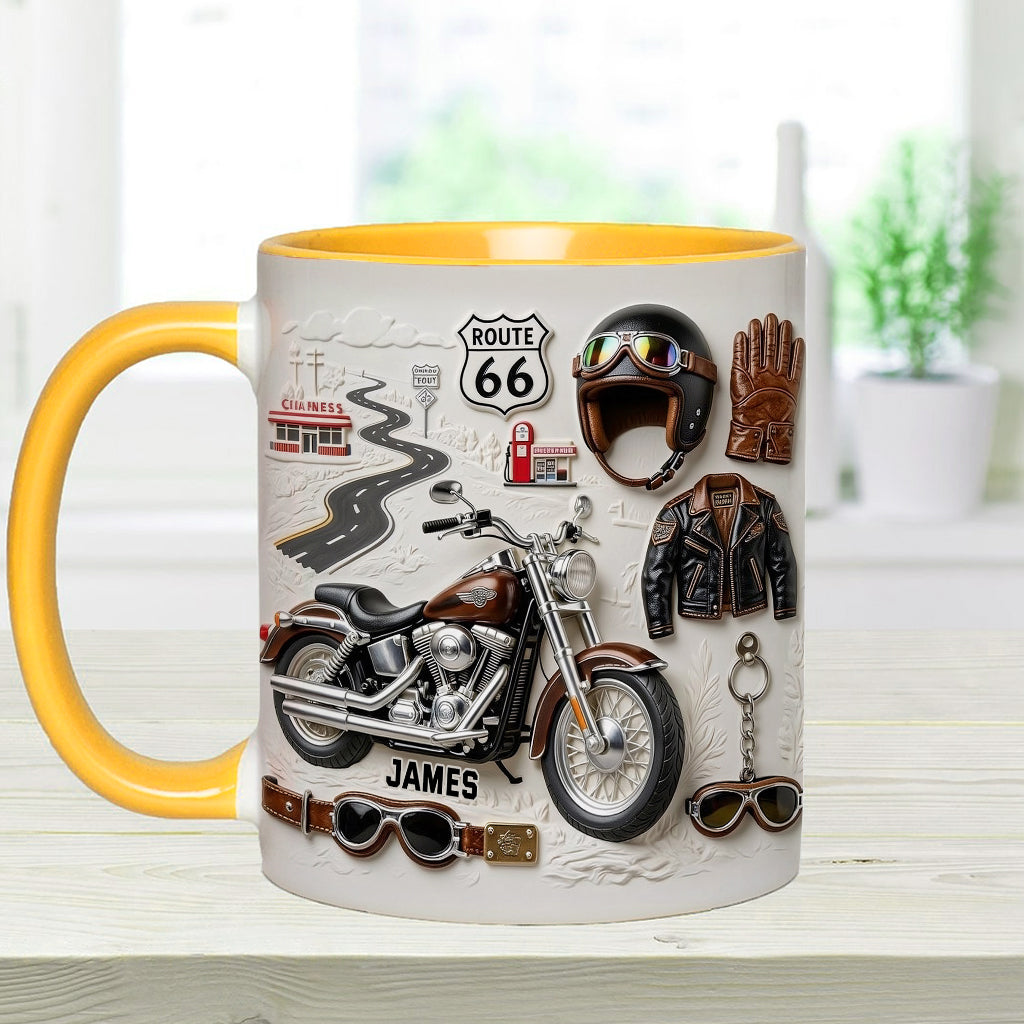 Mug et sous-verre personnalisés sur le thème de la moto