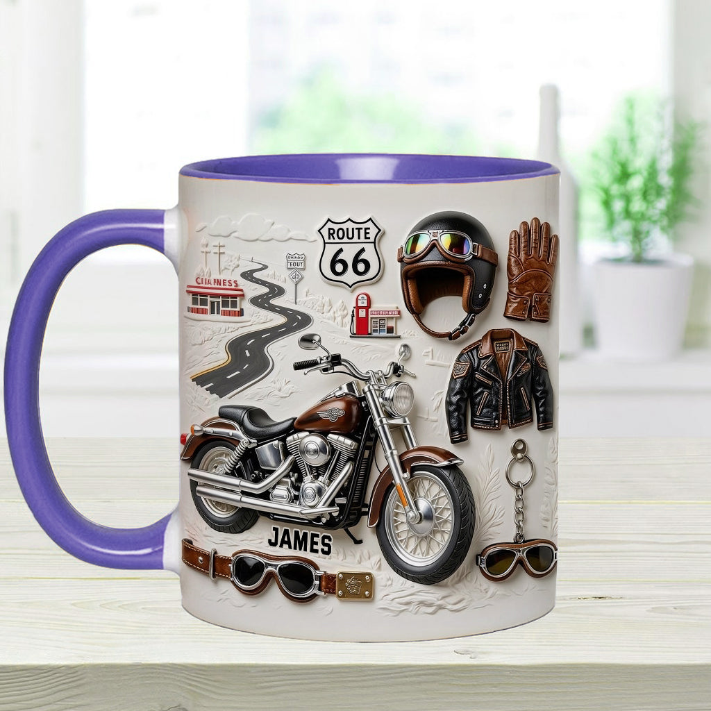 Mug et sous-verre personnalisés sur le thème de la moto
