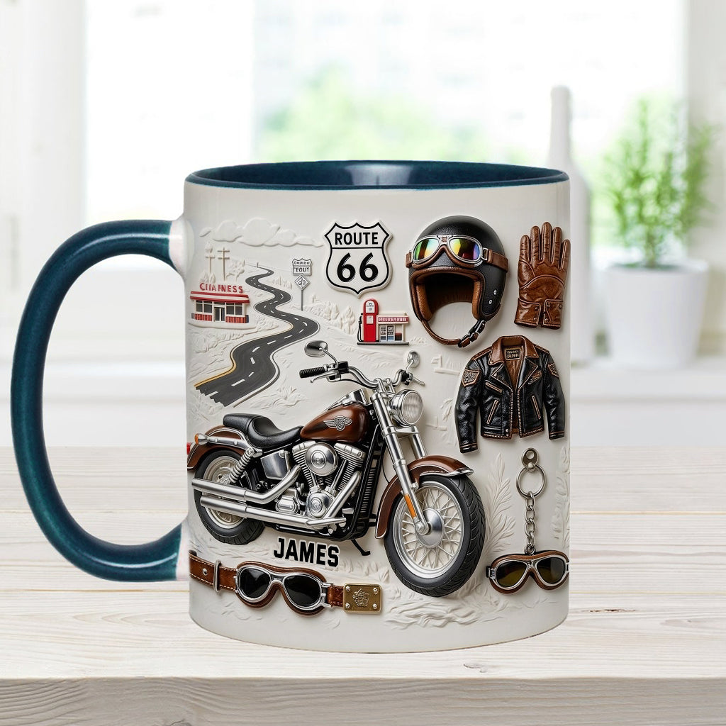 Mug et sous-verre personnalisés sur le thème de la moto