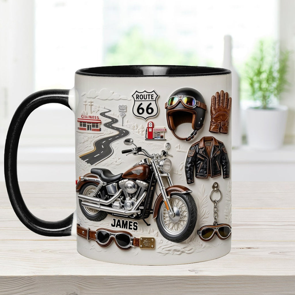 Mug et sous-verre personnalisés sur le thème de la moto
