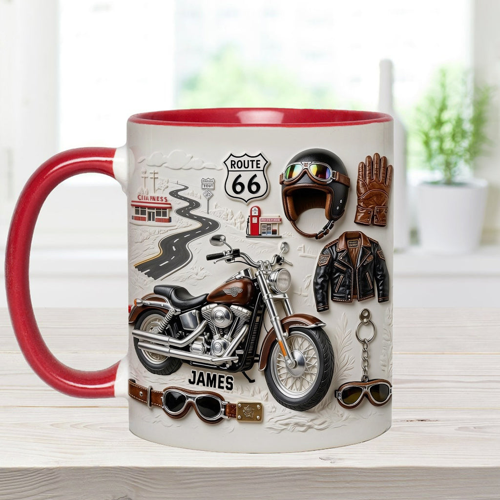 Mug et sous-verre personnalisés sur le thème de la moto