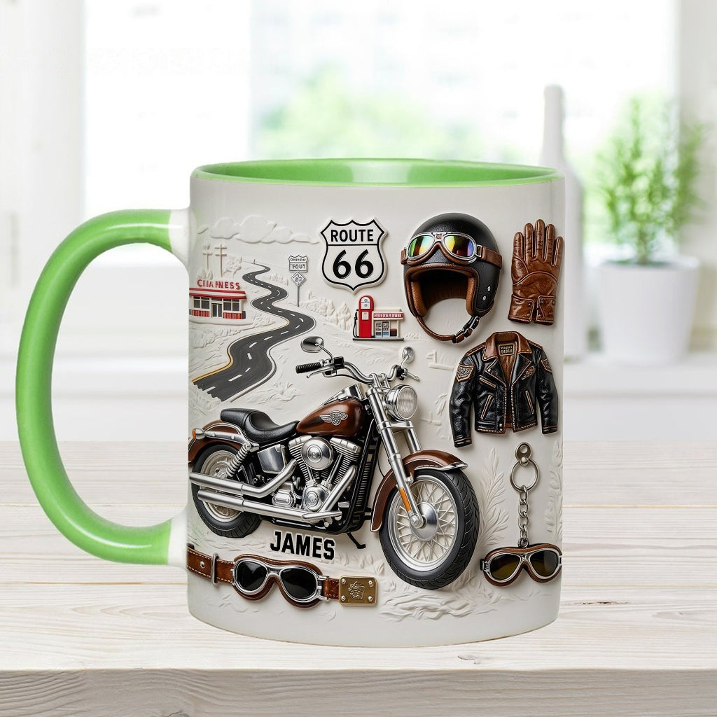 Mug et sous-verre personnalisés sur le thème de la moto