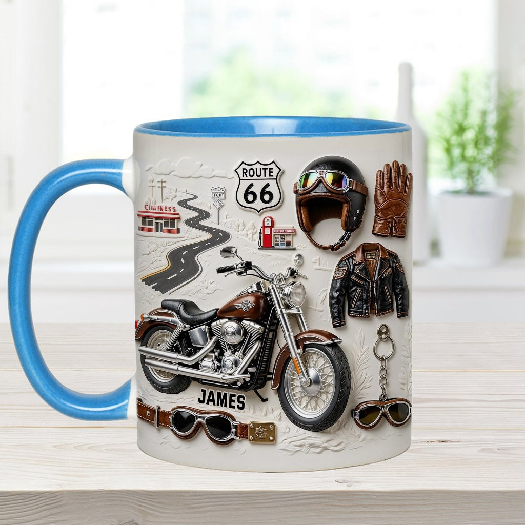 Mug et sous-verre personnalisés sur le thème de la moto