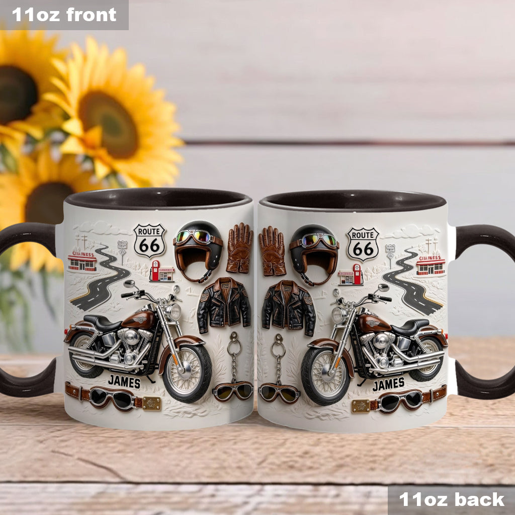 Mug et sous-verre personnalisés sur le thème de la moto