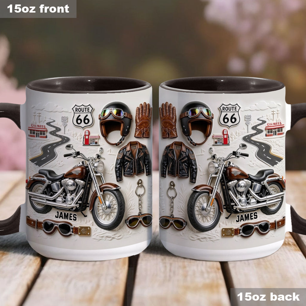 Mug et sous-verre personnalisés sur le thème de la moto