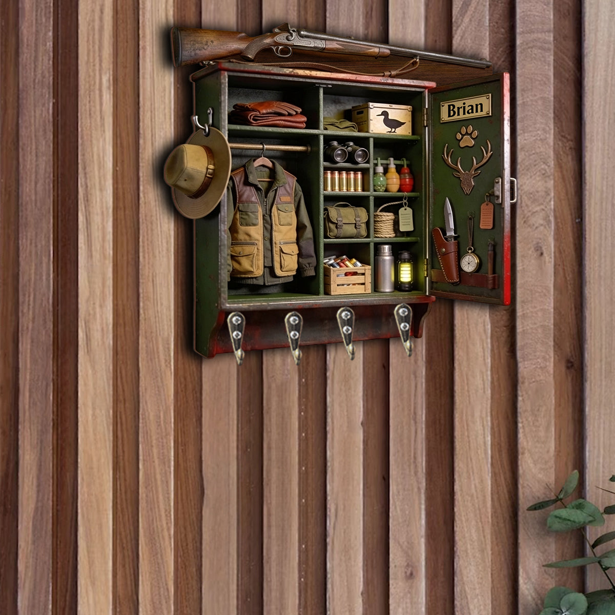 Born To Hunt - Personalized Hunting Custom Shaped Hanging Rack