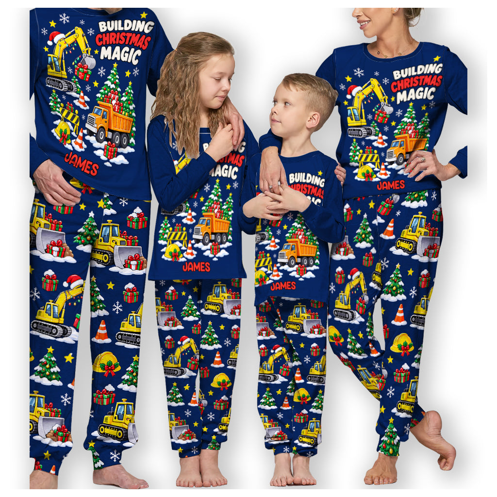 Building Christmas Magic - Personalized Kid Pajamas Set