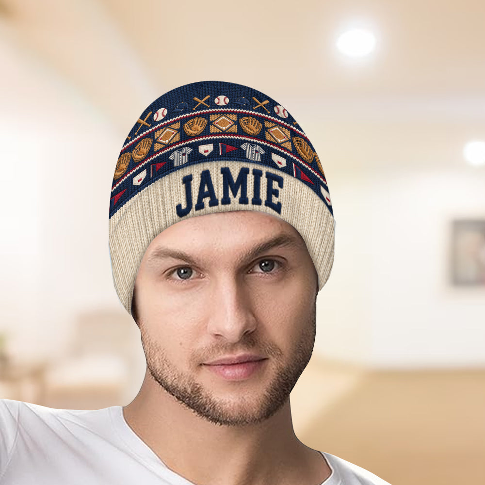 Hit The Dang Ball - Personalized Baseball Beanie Hat