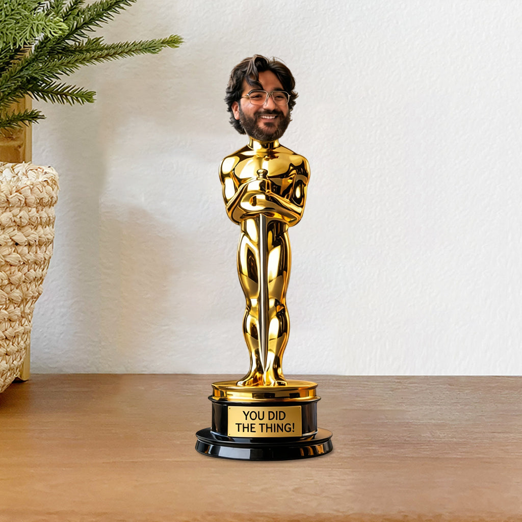 Funny Golden Trophy Award - Personalized Colleague Custom Shaped Acrylic Plaque