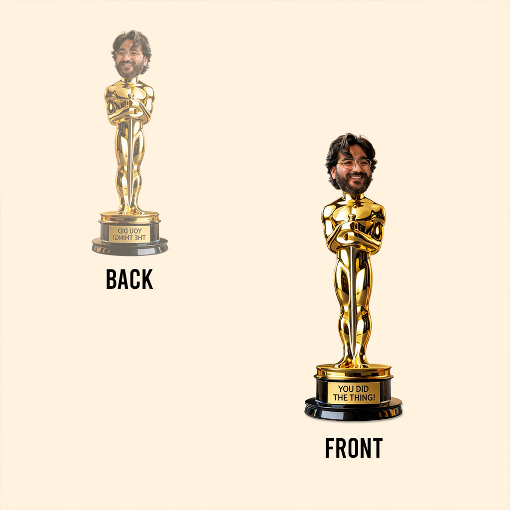 Funny Golden Trophy Award - Personalized Colleague Custom Shaped Acrylic Plaque