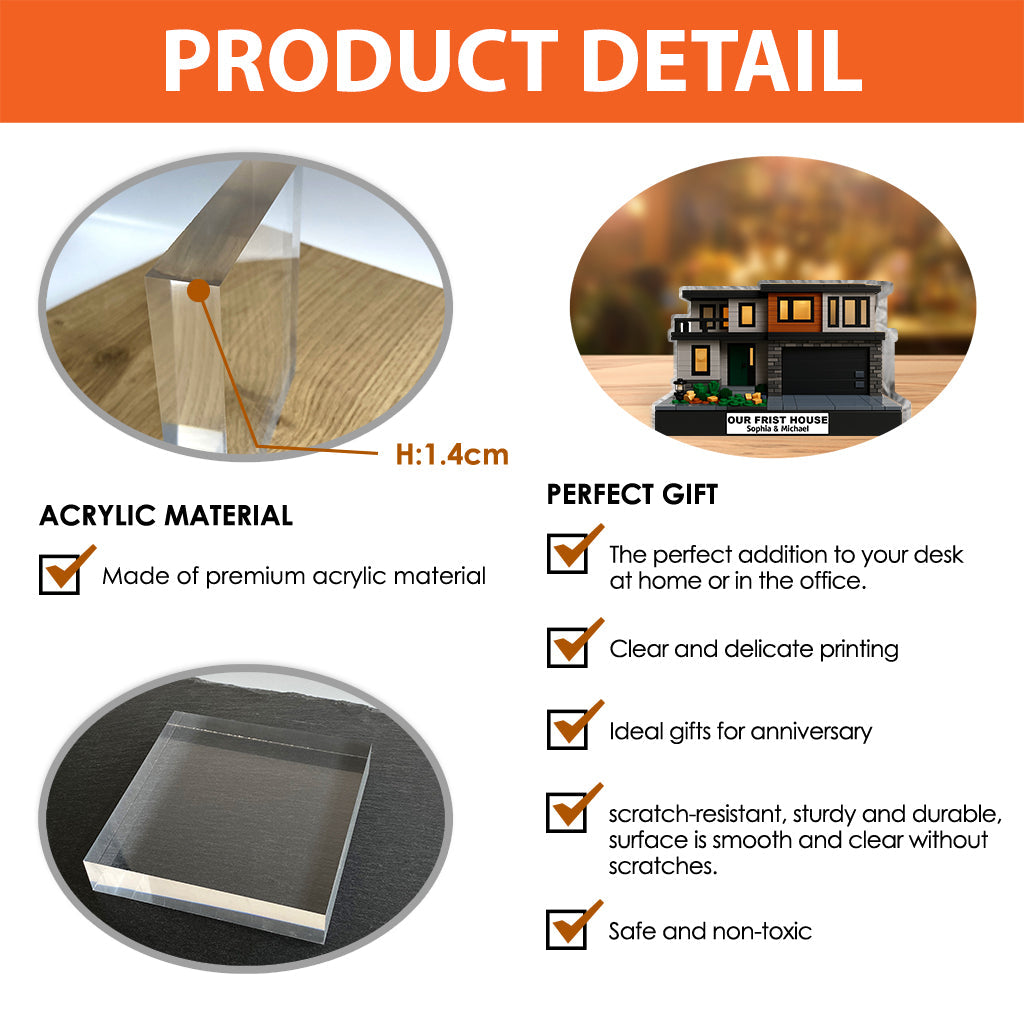 Custom House Building From Photo - Personalized Couple Custom Shaped Acrylic Plaque