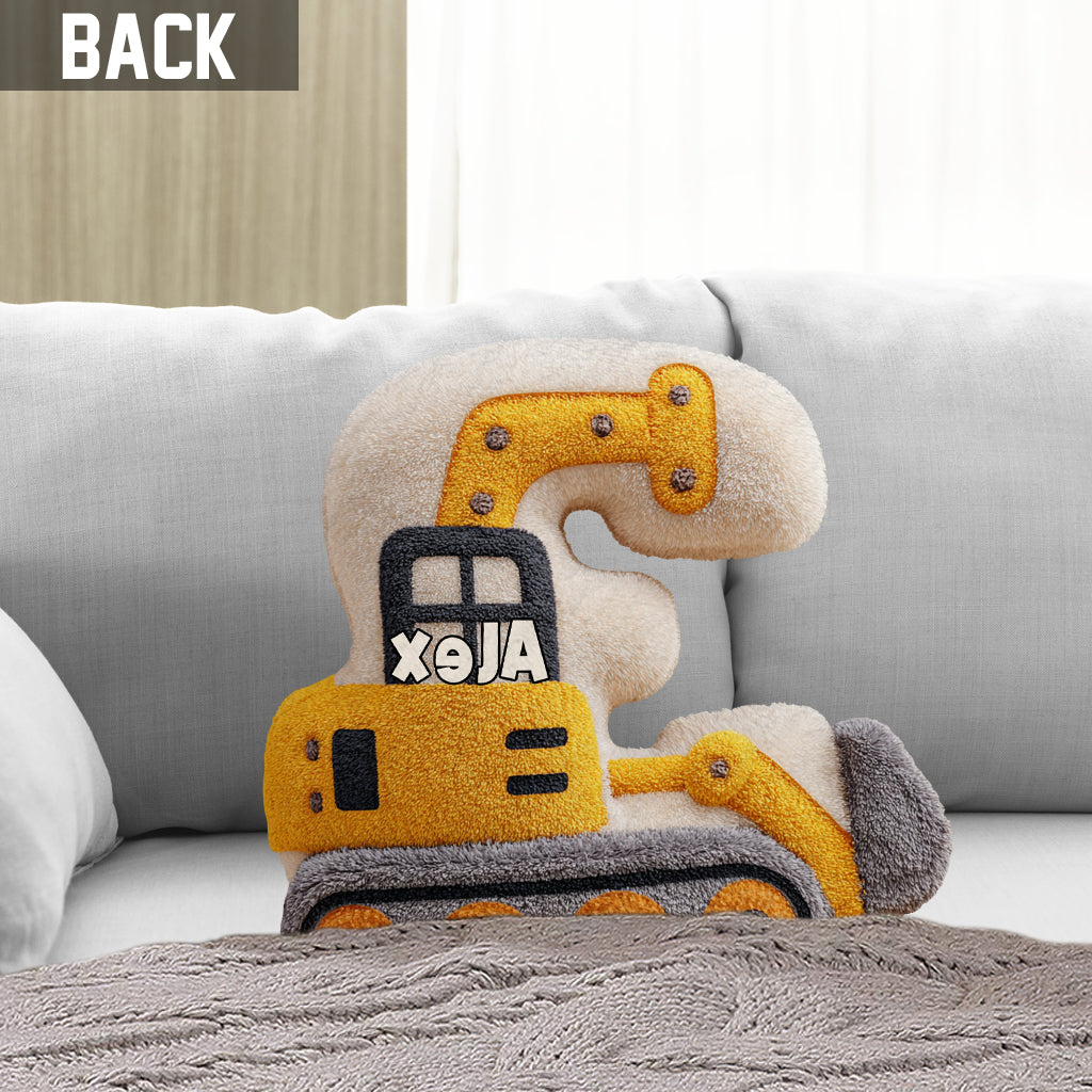 Birthday Gift Construction Machines - Personalized Kid Shaped Pillow