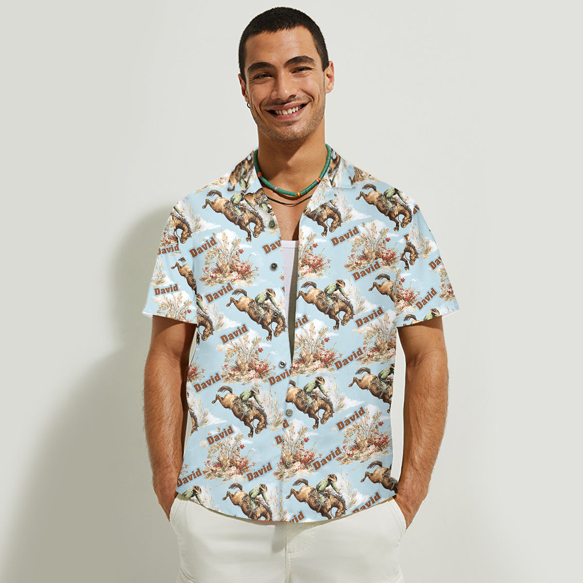 Du und ich, wir schaffen das – Personalisiertes Hawaiihemd und ärmelloses Kleid im Country-Girl-Stil