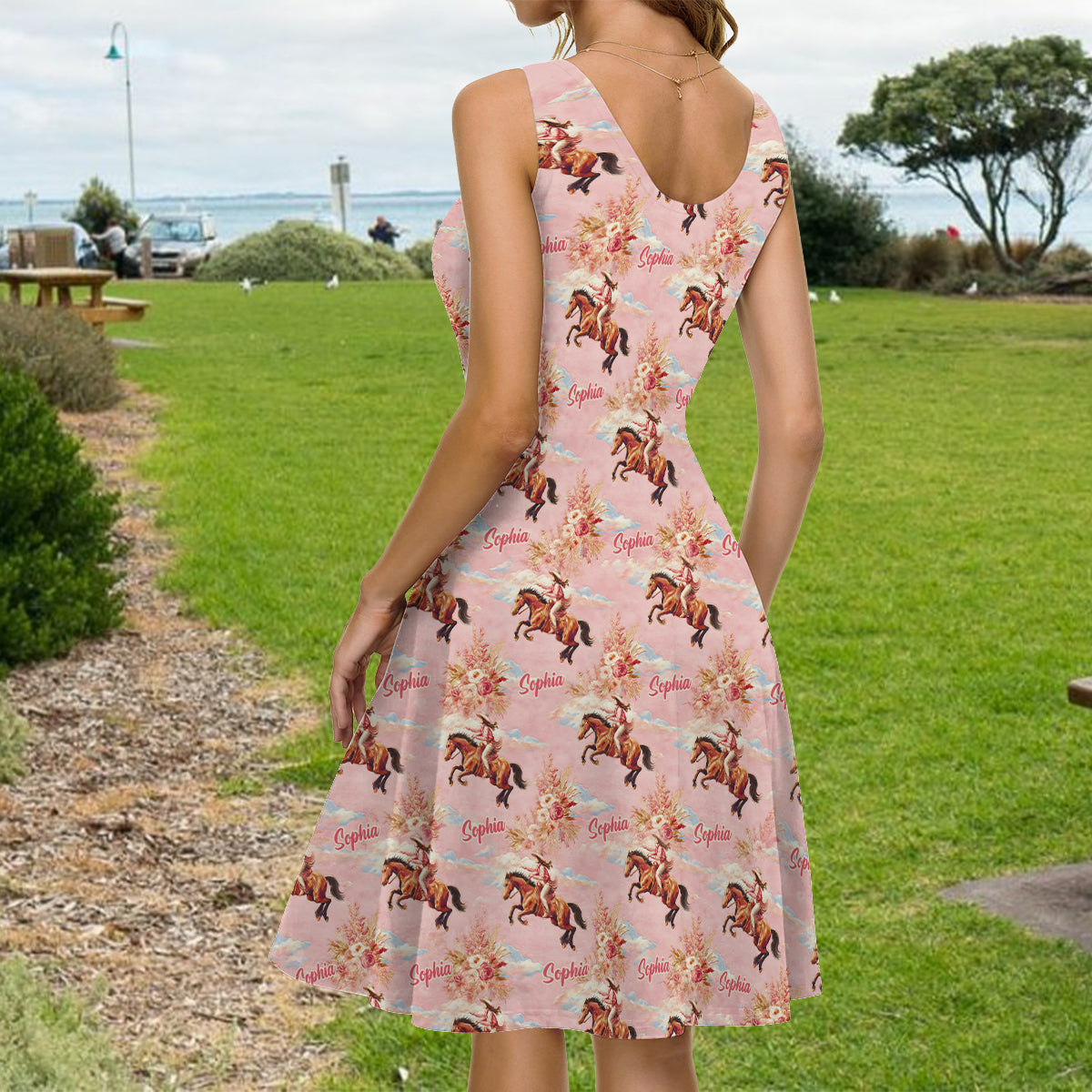 Du und ich, wir schaffen das – Personalisiertes Hawaiihemd und ärmelloses Kleid im Country-Girl-Stil