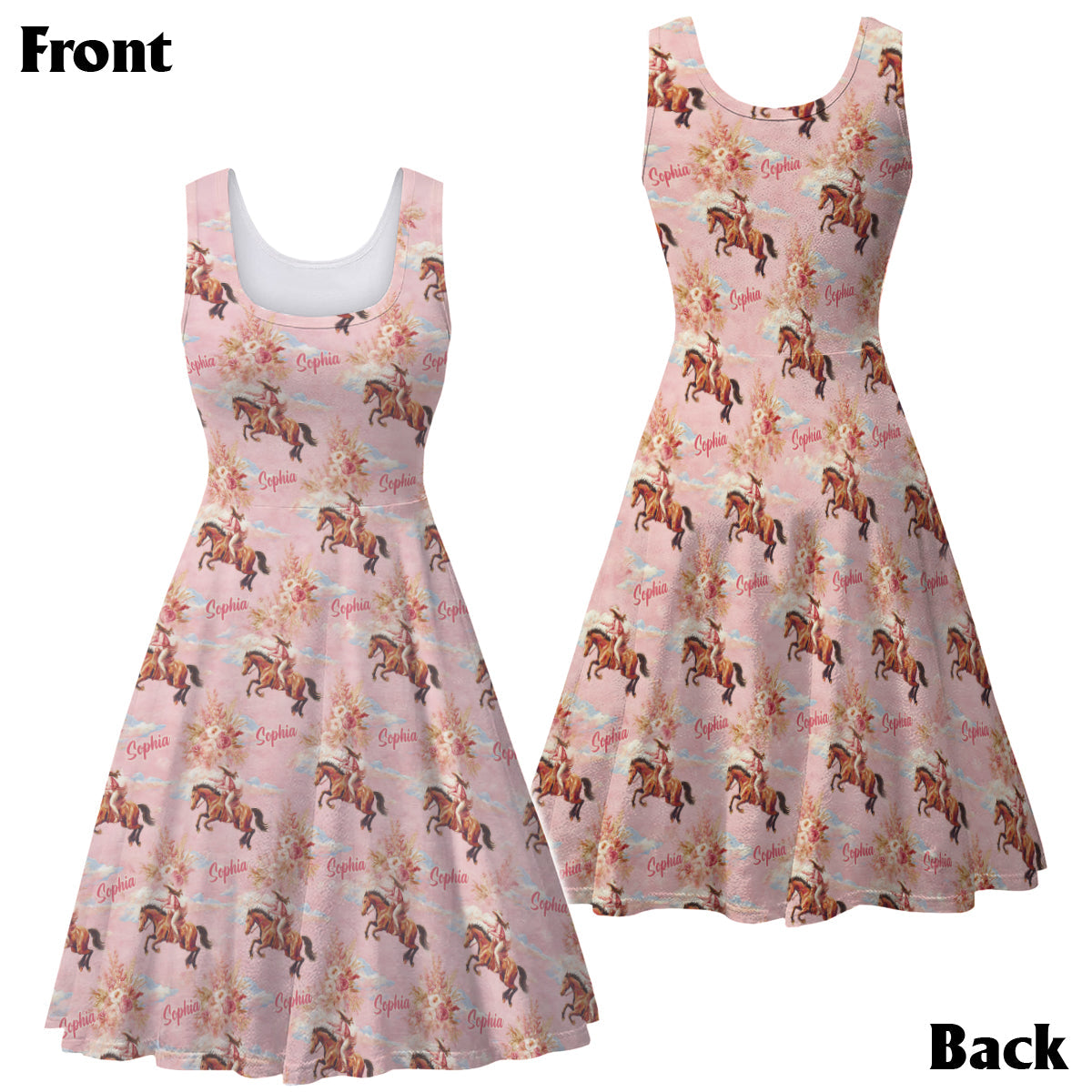 Du und ich, wir schaffen das – Personalisiertes Hawaiihemd und ärmelloses Kleid im Country-Girl-Stil