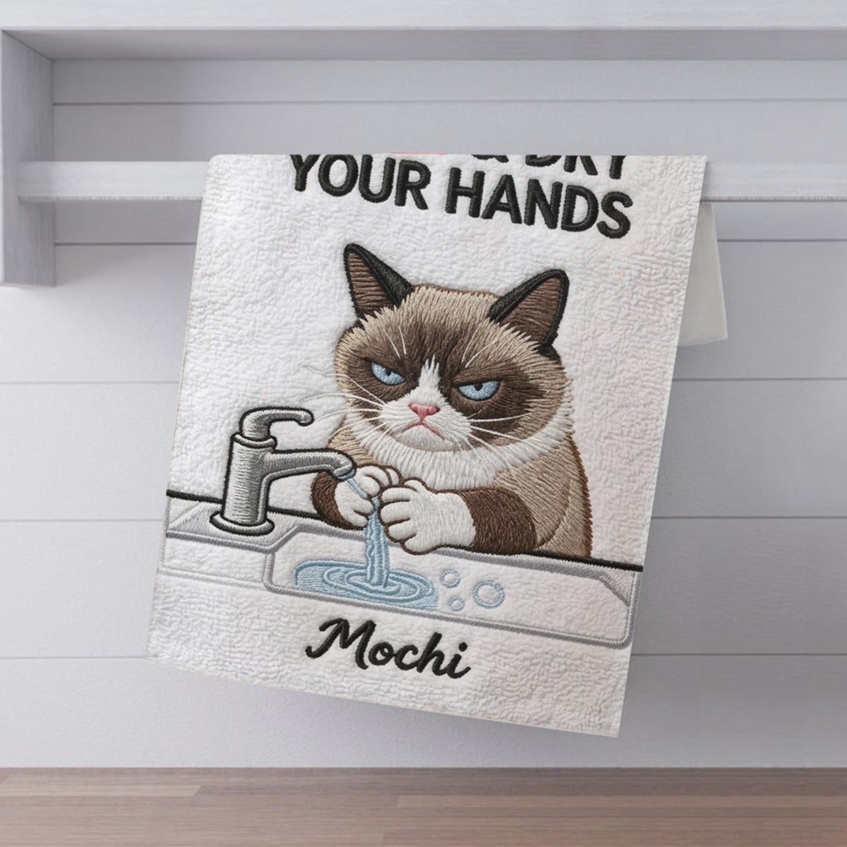 Please Wash & Dry Your Hands - Personalized Dog Towel