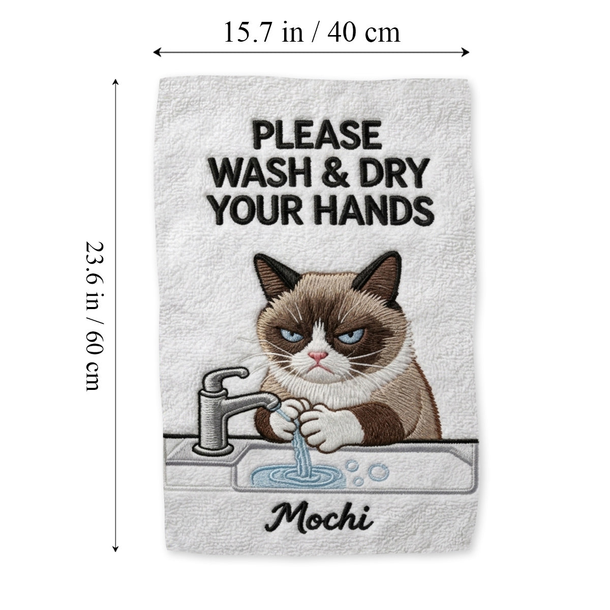 Please Wash & Dry Your Hands - Personalized Dog Towel