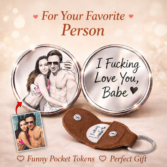 Couple Gift, Pocket Hug - Personalized Couple Pocket Coin Keychain