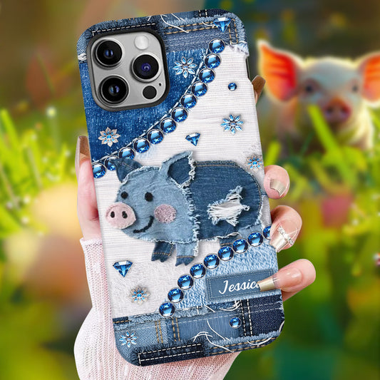 Coque de téléphone personnalisée pour amoureux des cochons - Cochon mignon - Impression intégrale