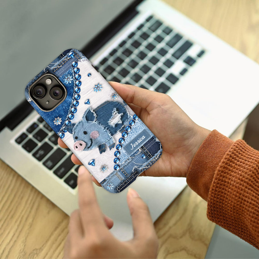 Coque de téléphone personnalisée pour amoureux des cochons - Cochon mignon - Impression intégrale