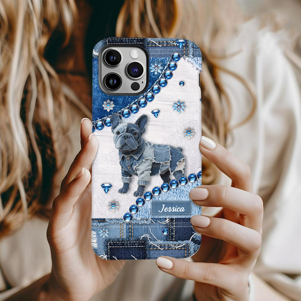 Niedliche Bulldogge – Personalisierte Handyhülle mit Hundemotiv