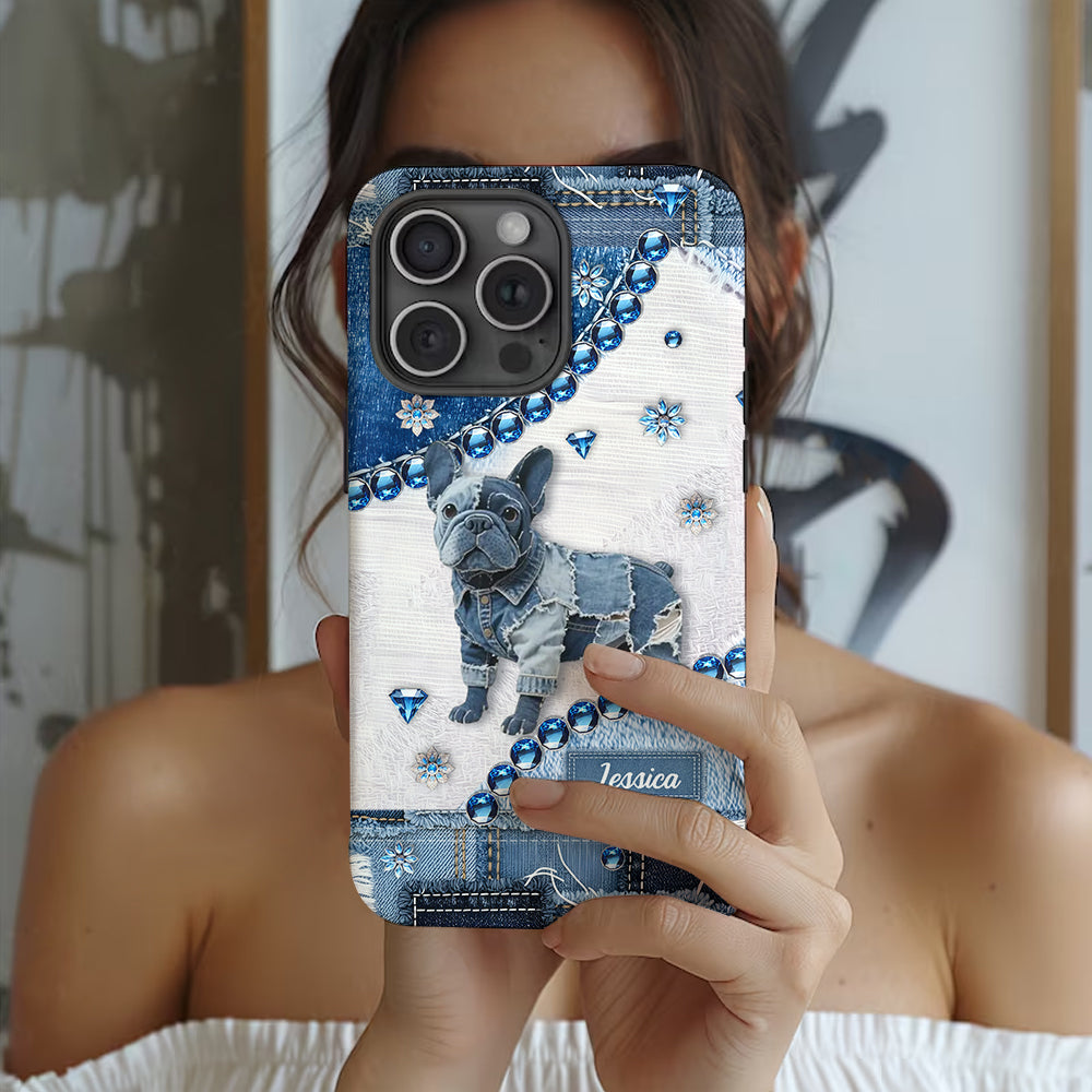 Niedliche Bulldogge – Personalisierte Handyhülle mit Hundemotiv
