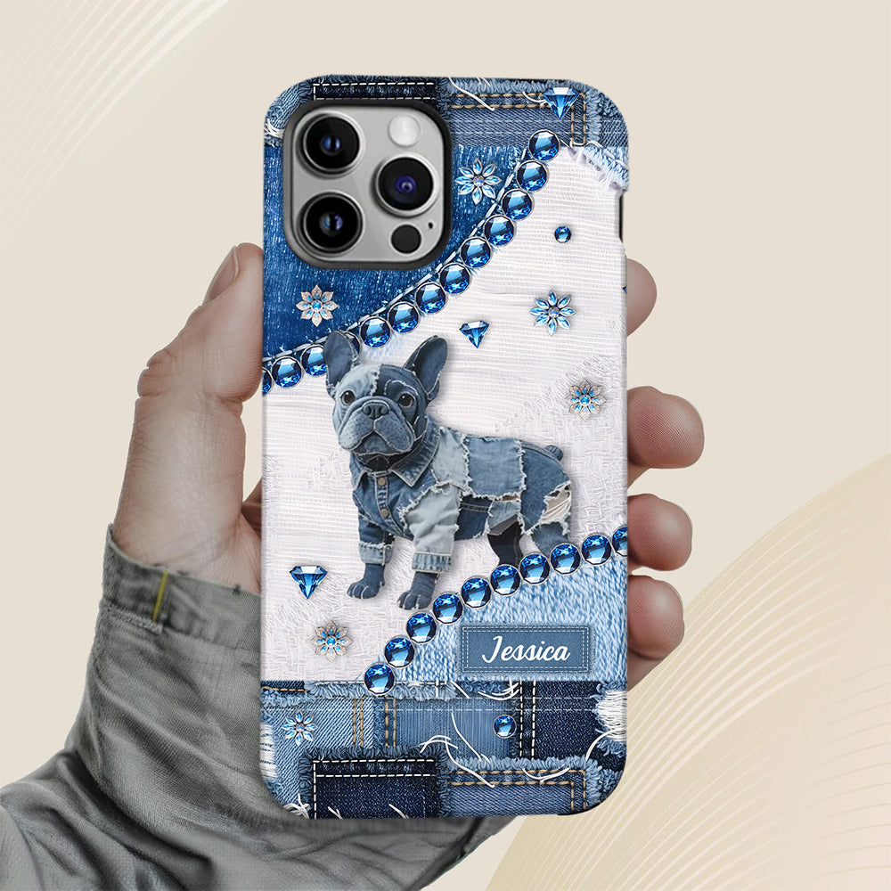 Niedliche Bulldogge – Personalisierte Handyhülle mit Hundemotiv